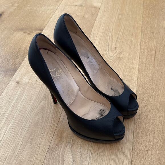 Christian Louboutin Stiletto Pumps Palais Royal Size 41 Black Red - Picture 1 of 10